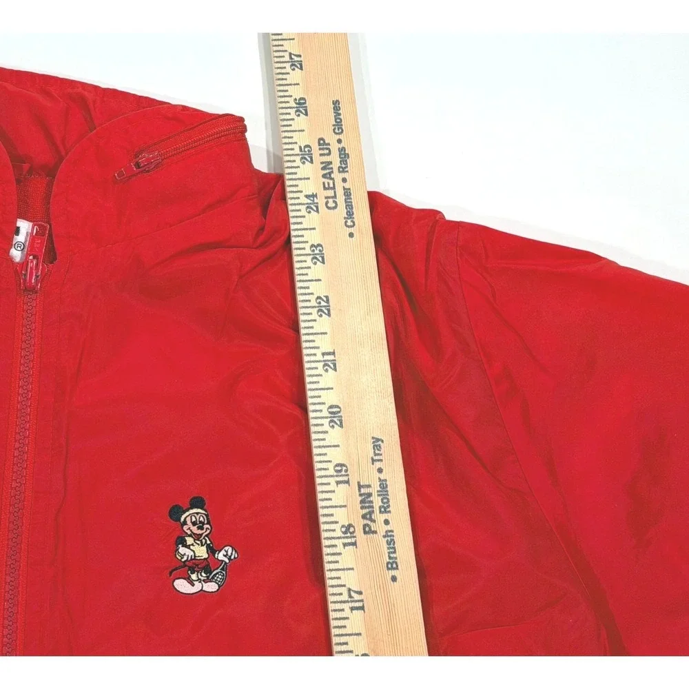 Vintage Mickey Mouse Tennis‎ Windbreaker Men's M Boast Full Zip Hooded Disney